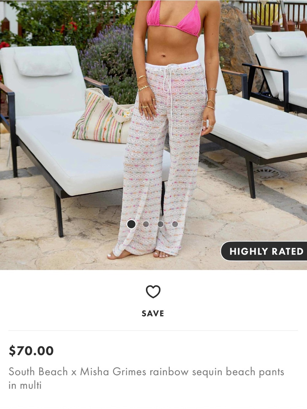 South Beach × Misha Grimes rainbow sequin beach pants in multi